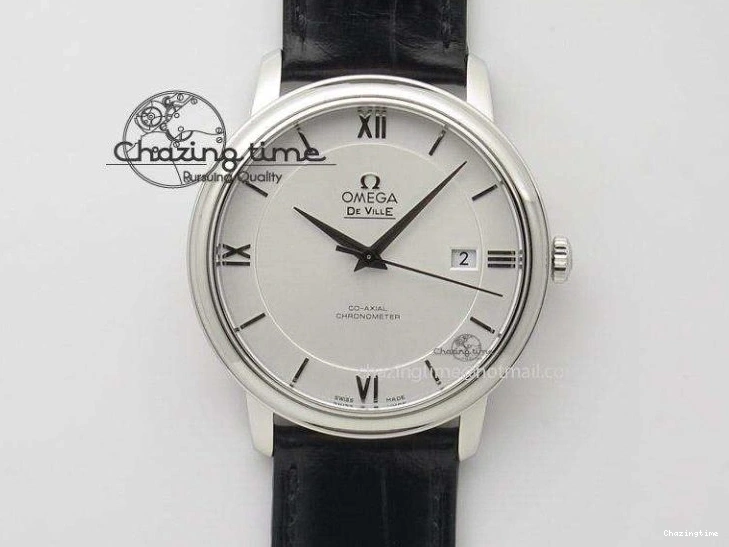 0310 Contemporary De Ville MK 1:1 Best Edition YG White Dial On Black Leather Asian Seagull T1701 (Sec@6) 8233